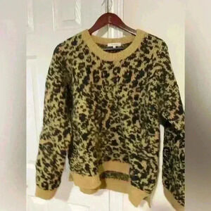 Madewell alpaca/ merino wool Cheetah Print Sweater Sz medium